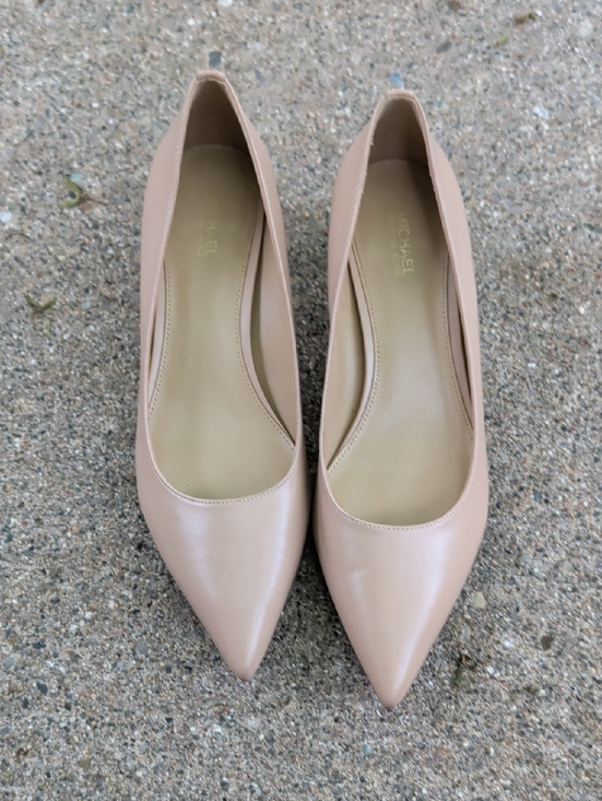Michael Kors Shoes - Classic Michael Kors Pointed-Toe Nude Pumps - Women's Leather Flats